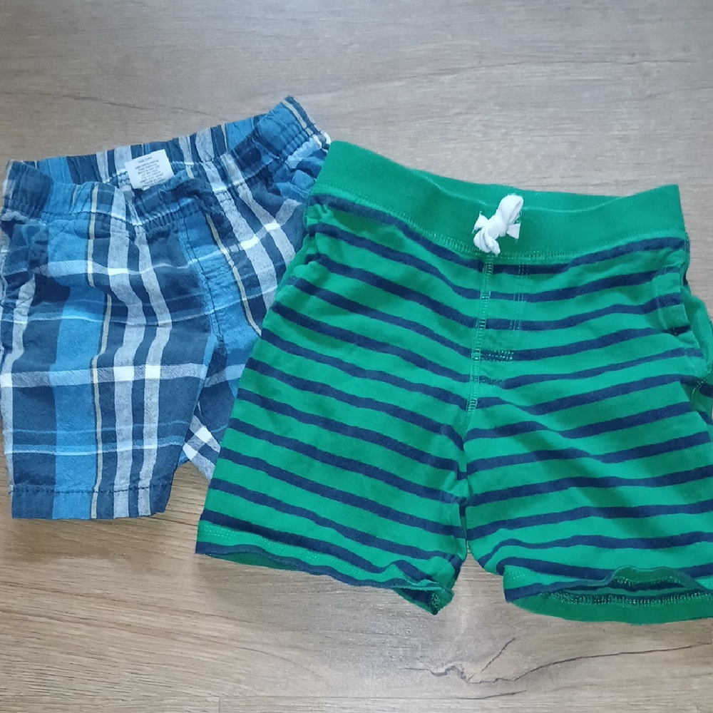 Boys Striped and Plaid Shorts Set